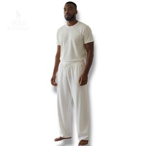Polo Ralph Lauren‎ Mens White Cotton Pajama Lounge Pants Size Medium M